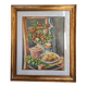 Nature Morte Élégante sur Chaise – Peinture à l'Huile avec Cadre Doré 59x69