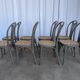 Set of 8 Vintage Gray Bentwood Dining Chair: Thonet Style Cane Seat