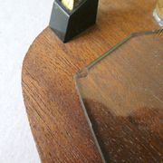 Plateau en teck et verre, scandinave, années 60