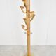 Modernist travertine and wood coat rack 1980s