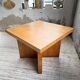 Square modernist table made of solid pine from the 1950s.