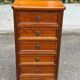 Louis XVI solid cherry wood chest of drawers with 5 drawers, 1980.