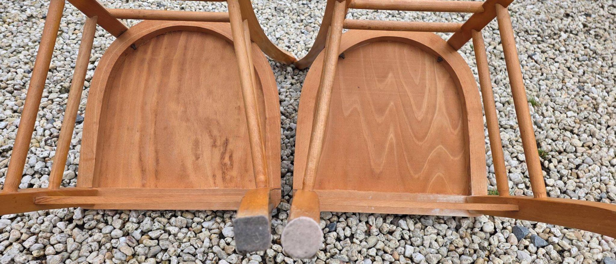 2 Bistro Chairs in Varnished Beech from the 1950s