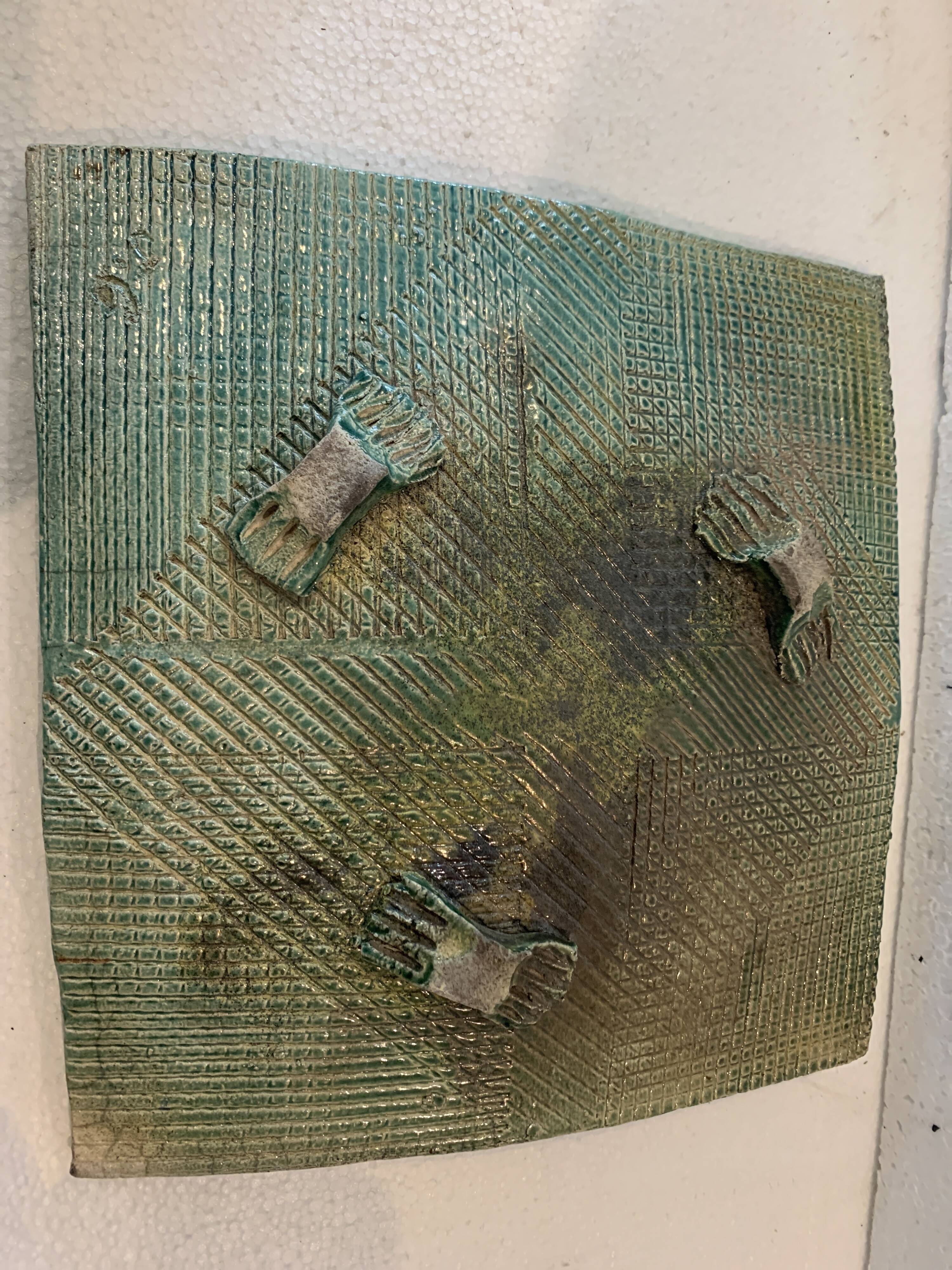 20th century enamelled ceramic footed cup