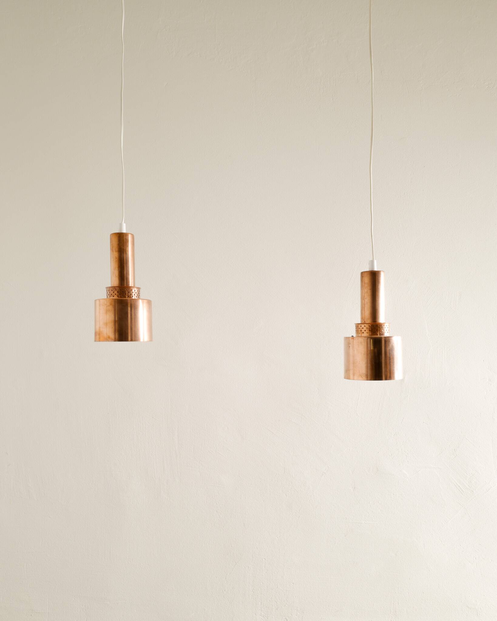 Swedish Mid Century Copper Ceiling Pendant Lamps Hans-Agne Jakobsson, 1950s