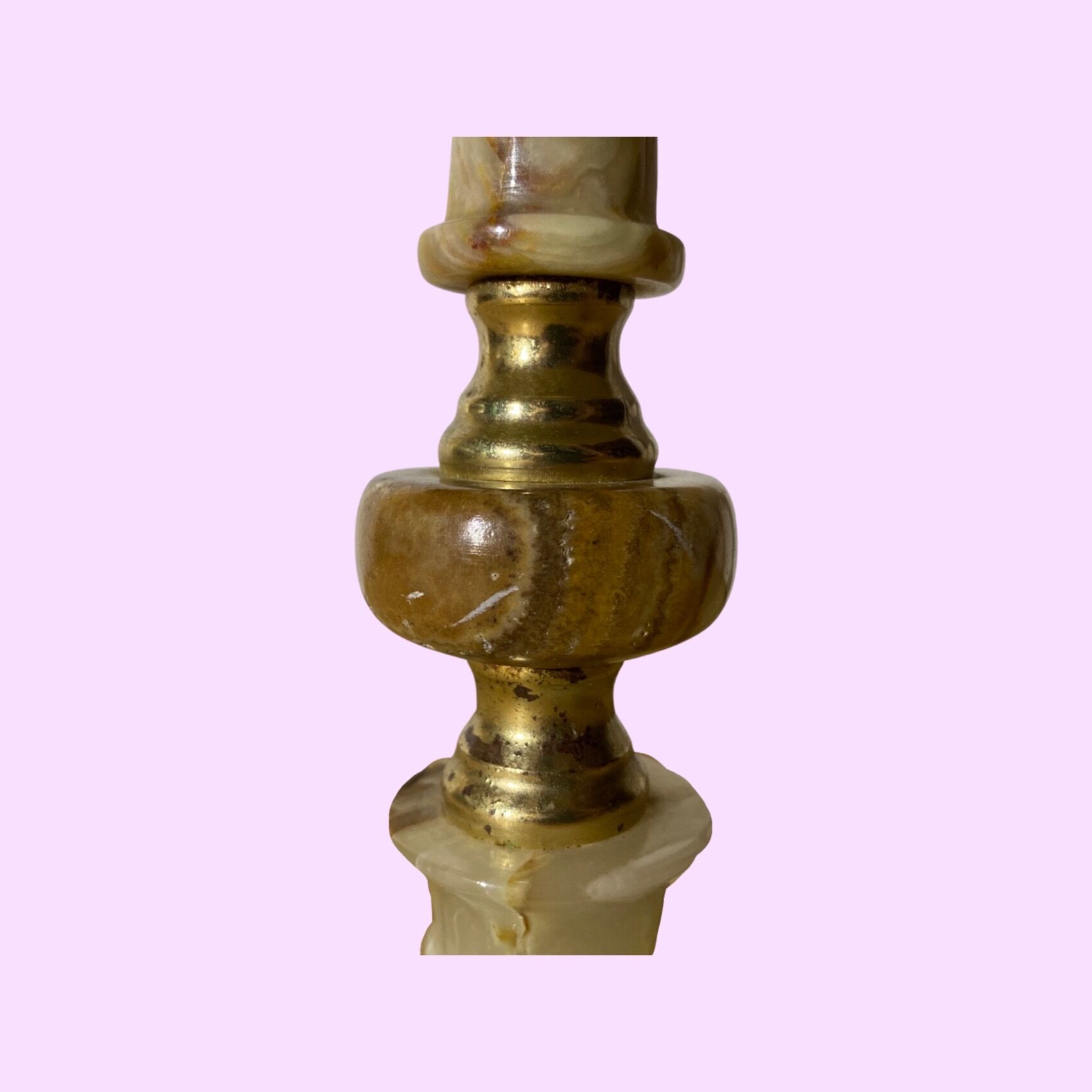 60s Green Marble Table Lamp From Denmark | Vintage Desk Lamp Green Marble With Brass Mid-Century