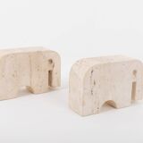 Vintage travertine elephant sculptures by Enzo Mari for Fratelli Mannelli, 1970s