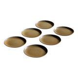 Set of 6 dessert plates in stoneware Village France D20