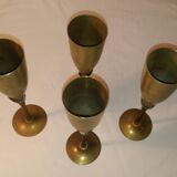 Lot of 4 brass champagne flutes