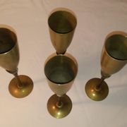 Lot de 4 flûtes à champagne laiton