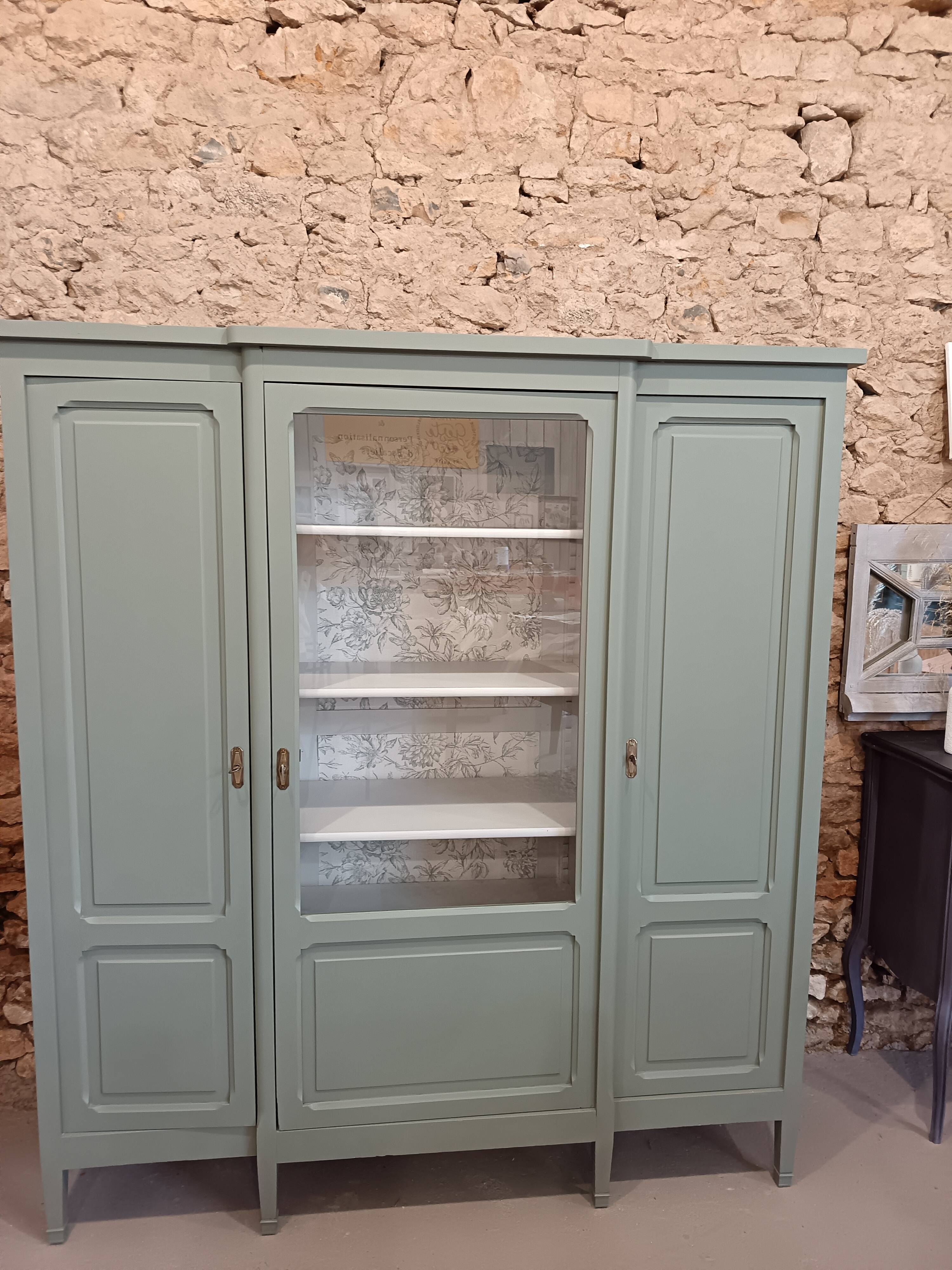 Bronze green display cabinet bookshelf