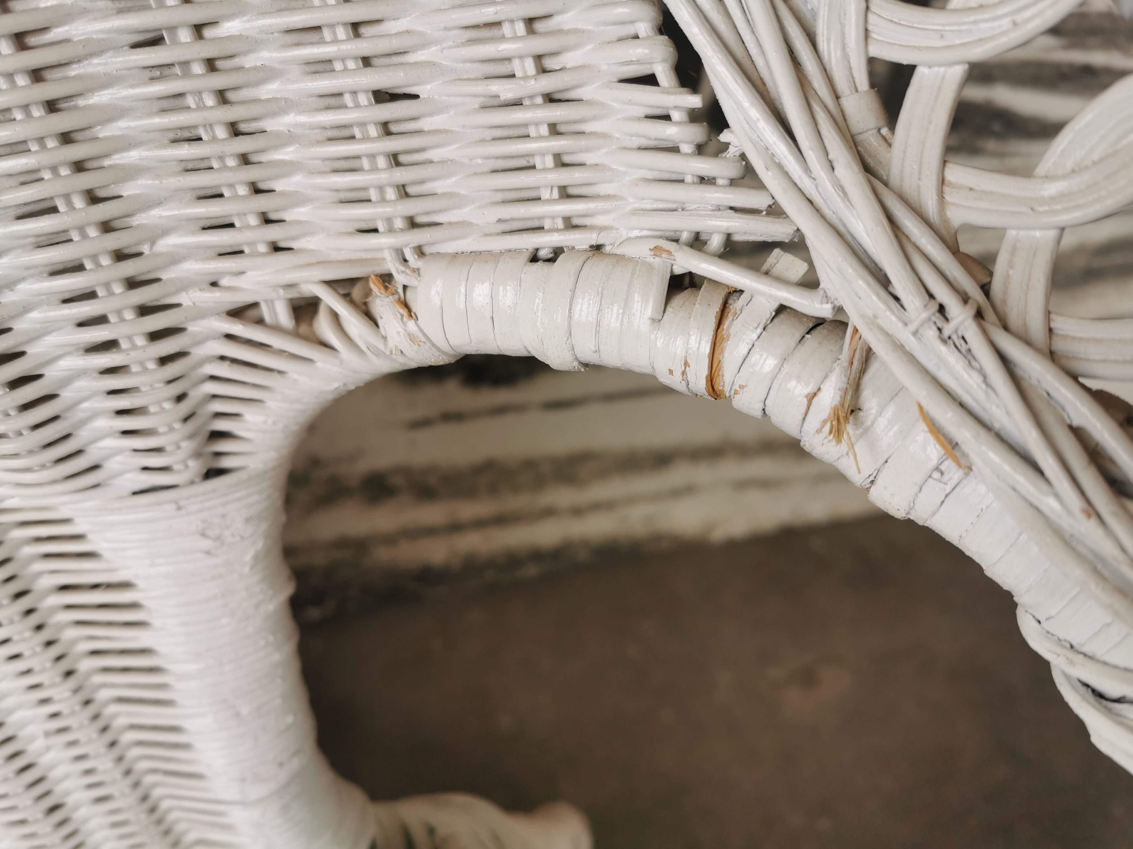 Wicker bench, rattan