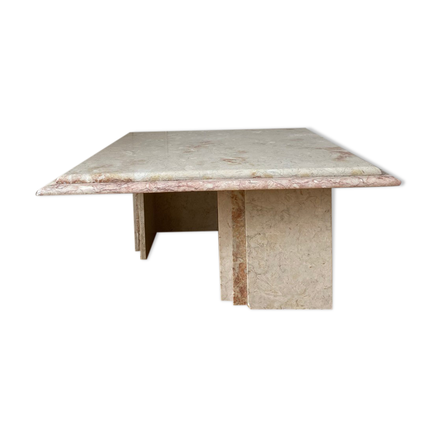 Square coffee table in vintage marble