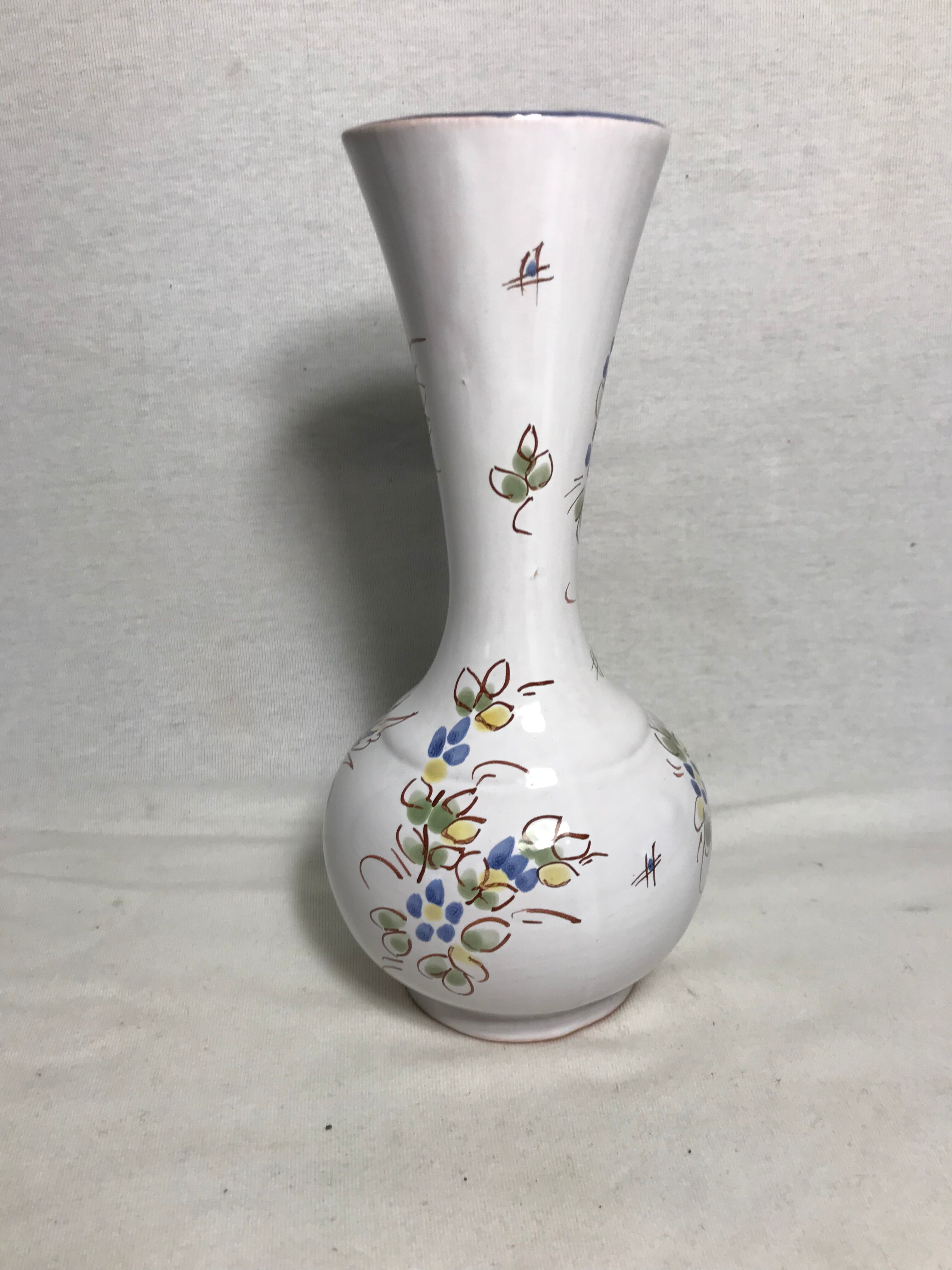 Former Moustiers white painted ceramic vase