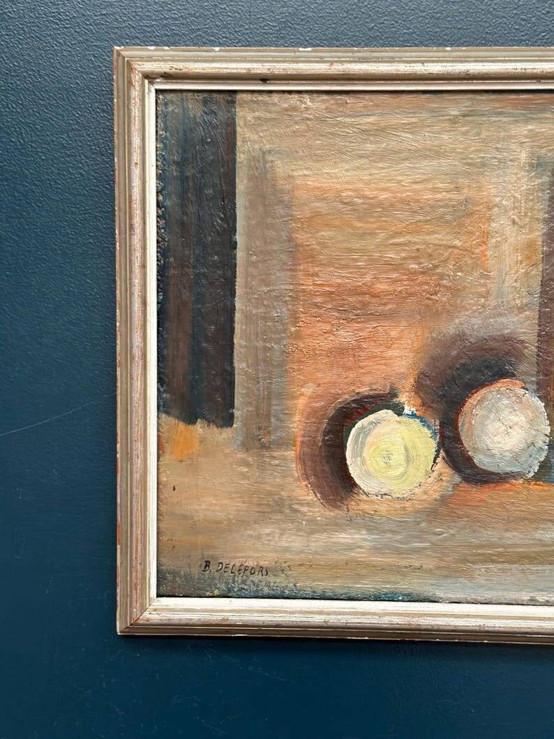 Original Swedish Oil on Canvas – “Still Life” by Bengt Delefors – Signed – Vintage & Framed