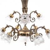 Brass chandelier from the 1950s, Western Europe.