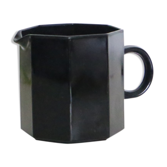 Nice black milk pot, Arcoroc, OCTIME series, 1980, vintage French