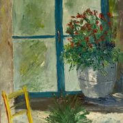 Oil on canvas still life bouquet of flowers by Serge Doceul 1986