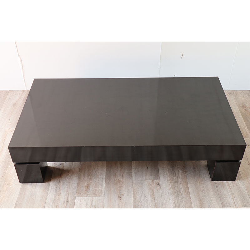 Modernist coffee table in black lacquered wood 1970