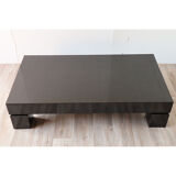 Modernist coffee table in black lacquered wood 1970