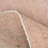 Tapis Anatolien Vintage Fait Main en Laine,Tons Rose Poudré & Beige 265x166