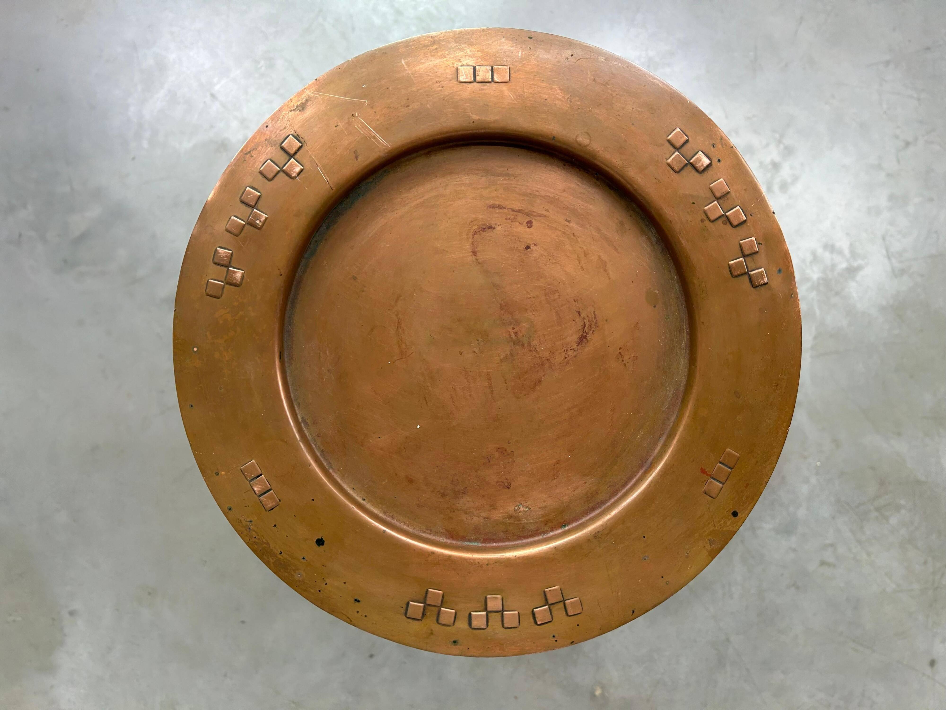 Brass side table from the Vienna Secession by Josef Hoffmann