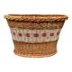 Old basket - wicker basket and woven scoubidou - 1960s