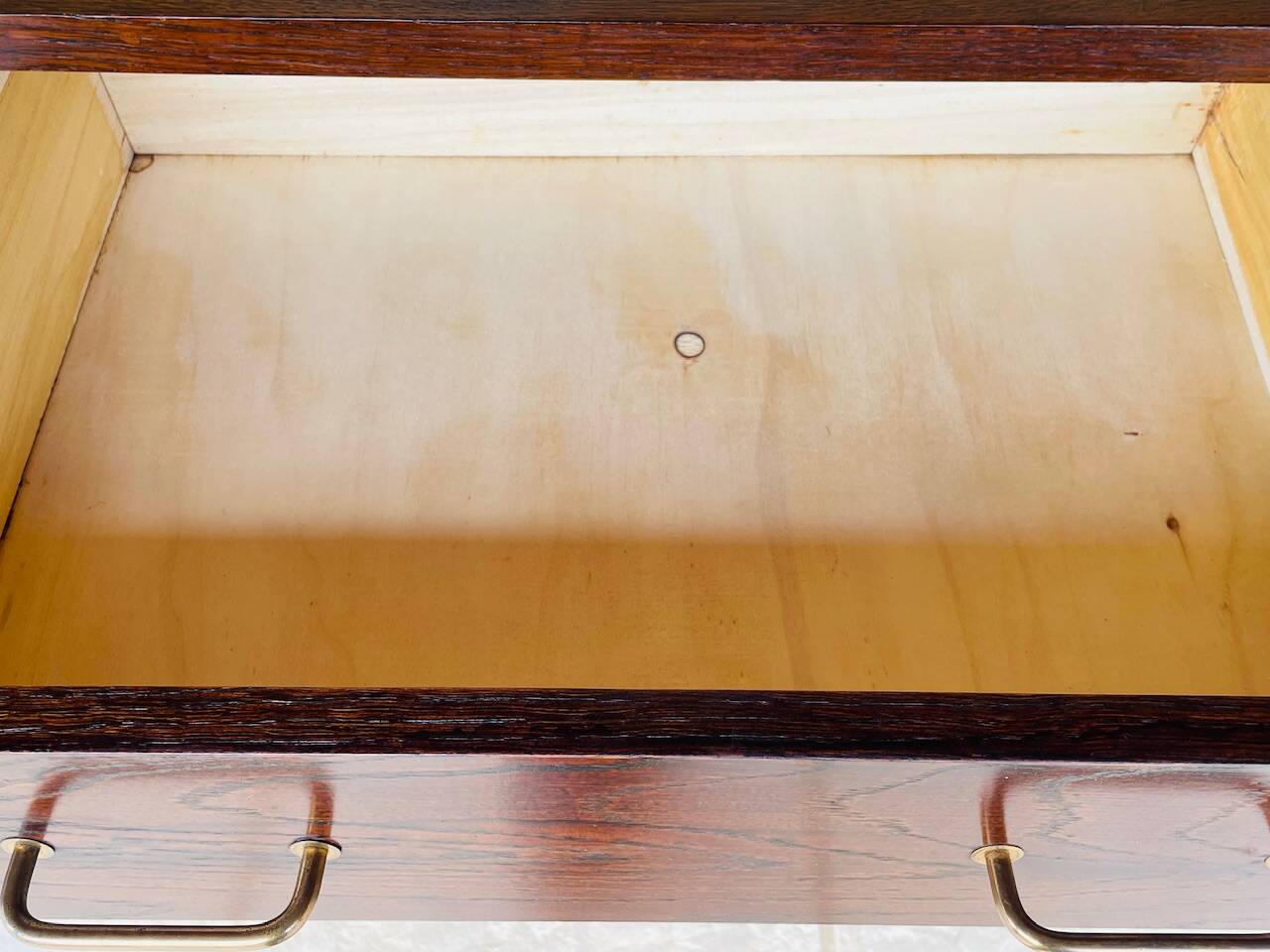 Large vintage chest of drawers with four drawers and one door in oak, circa 1960s