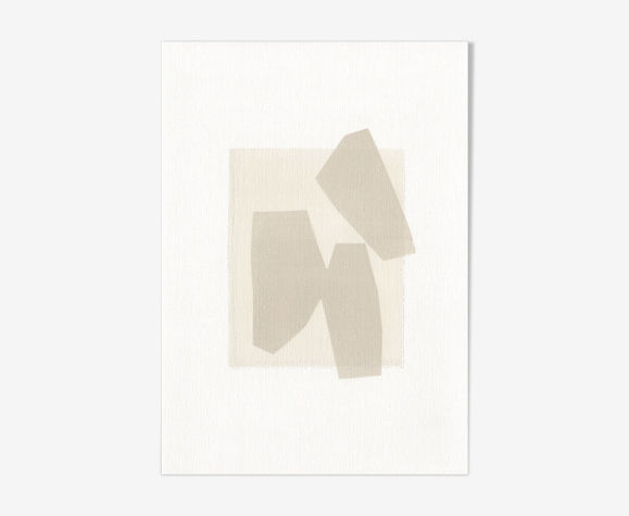 Peinture sur papier composition abstraite signée Eawy sans cadre M262