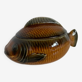 Soupière ou plat forme poisson Sarreguemines