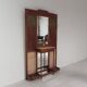 Standing Art Deco wall coat rack with mirrors and marble plates, 1930s