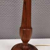 Old Danish table lamp in turned dark wood