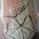 Stoneware pitcher from Alsace, incised decoration of vine by Louis Buecher 1986.