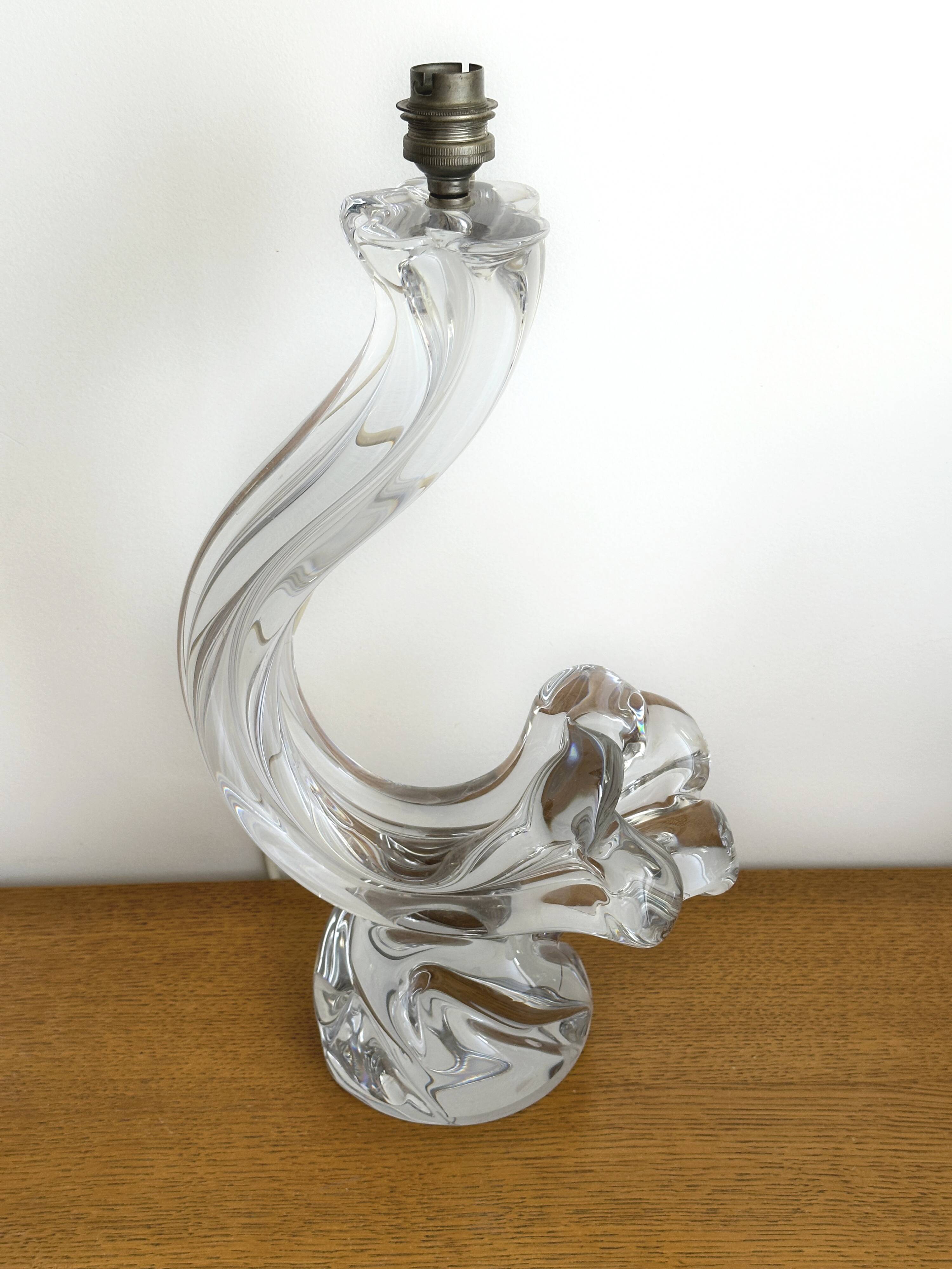 Impressive XXL crystal table lamp signed Daum France - Height 42 cm