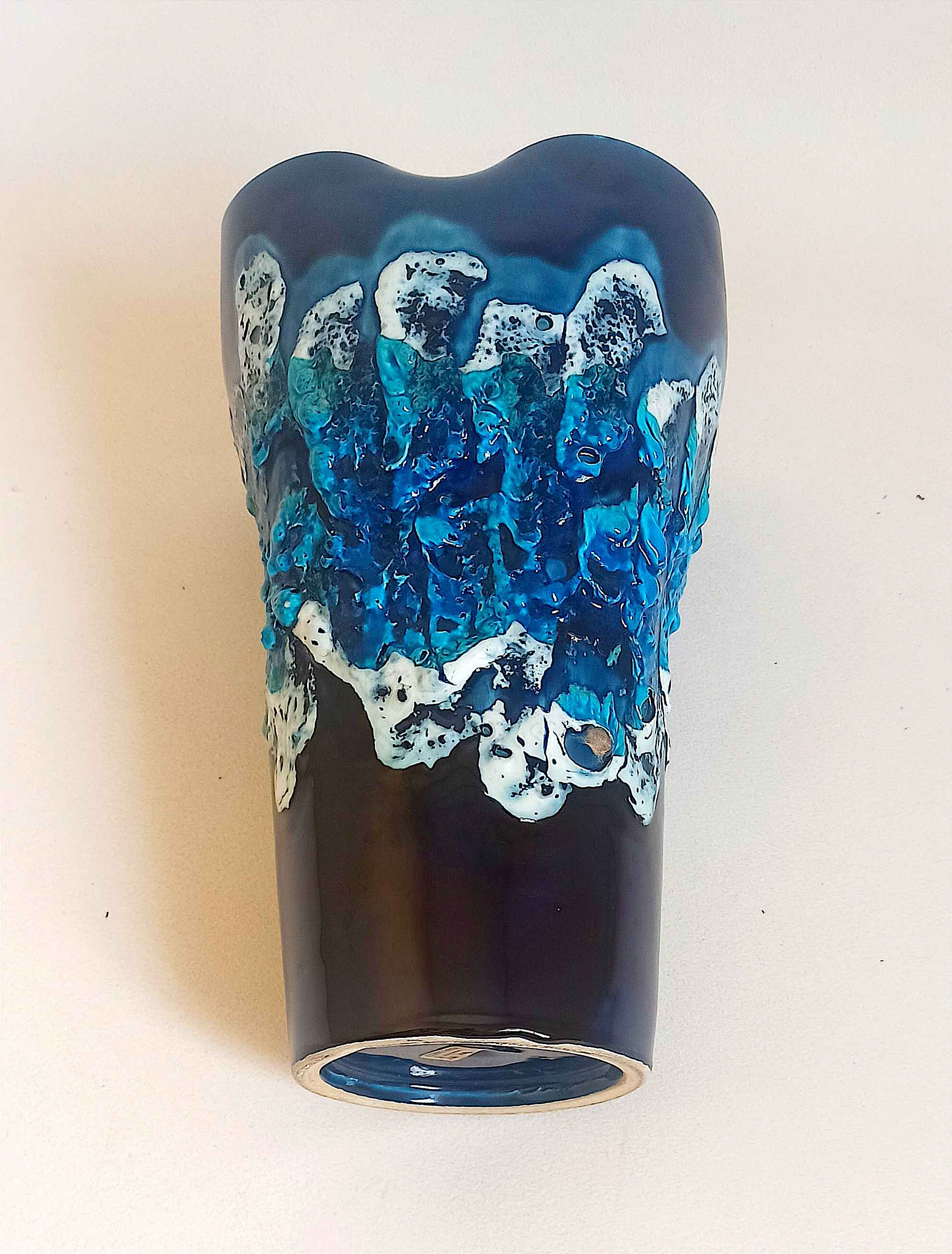 Vase Fat Lava Vallauris Ecume des Mers Height 25,5 cm