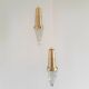 Lot de 2 lampes suspendues vintage en verre et laiton pour Vitrika, Danemark, années 1960/1970