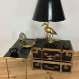 Brass side table, golden bamboo, 1950s