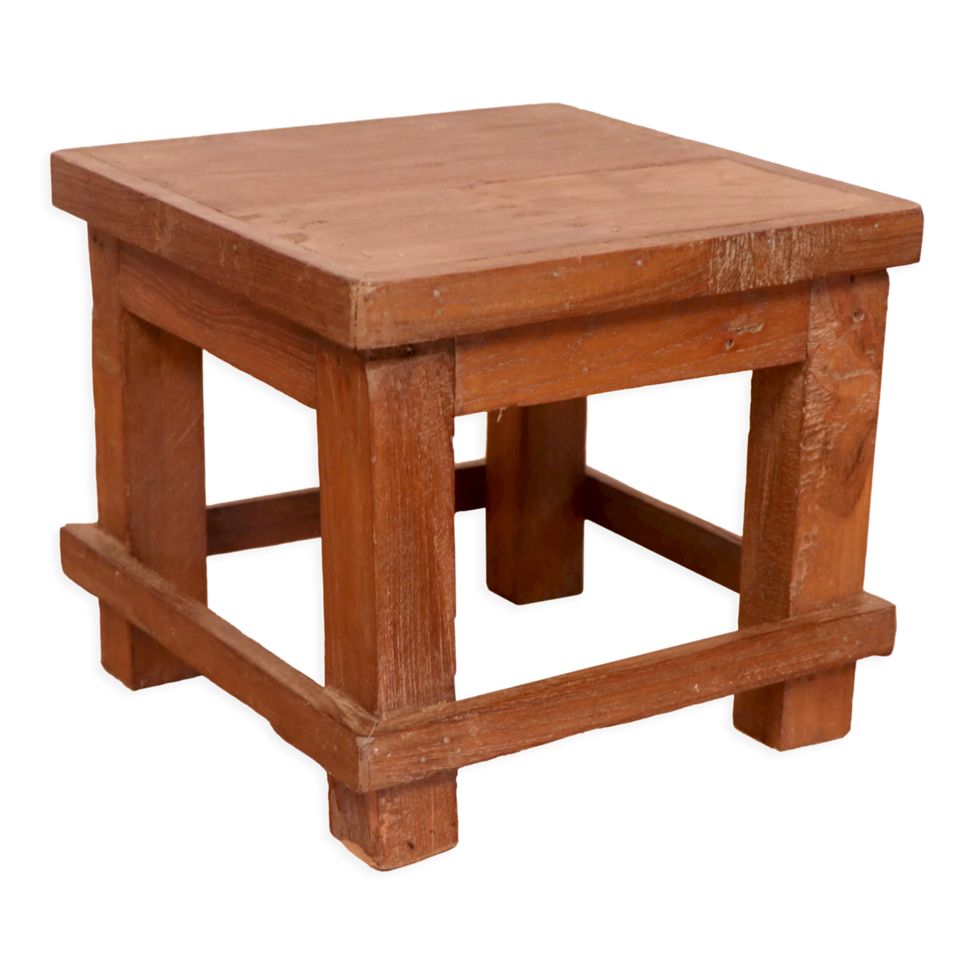 Old small Burmese teak workshop bedside table