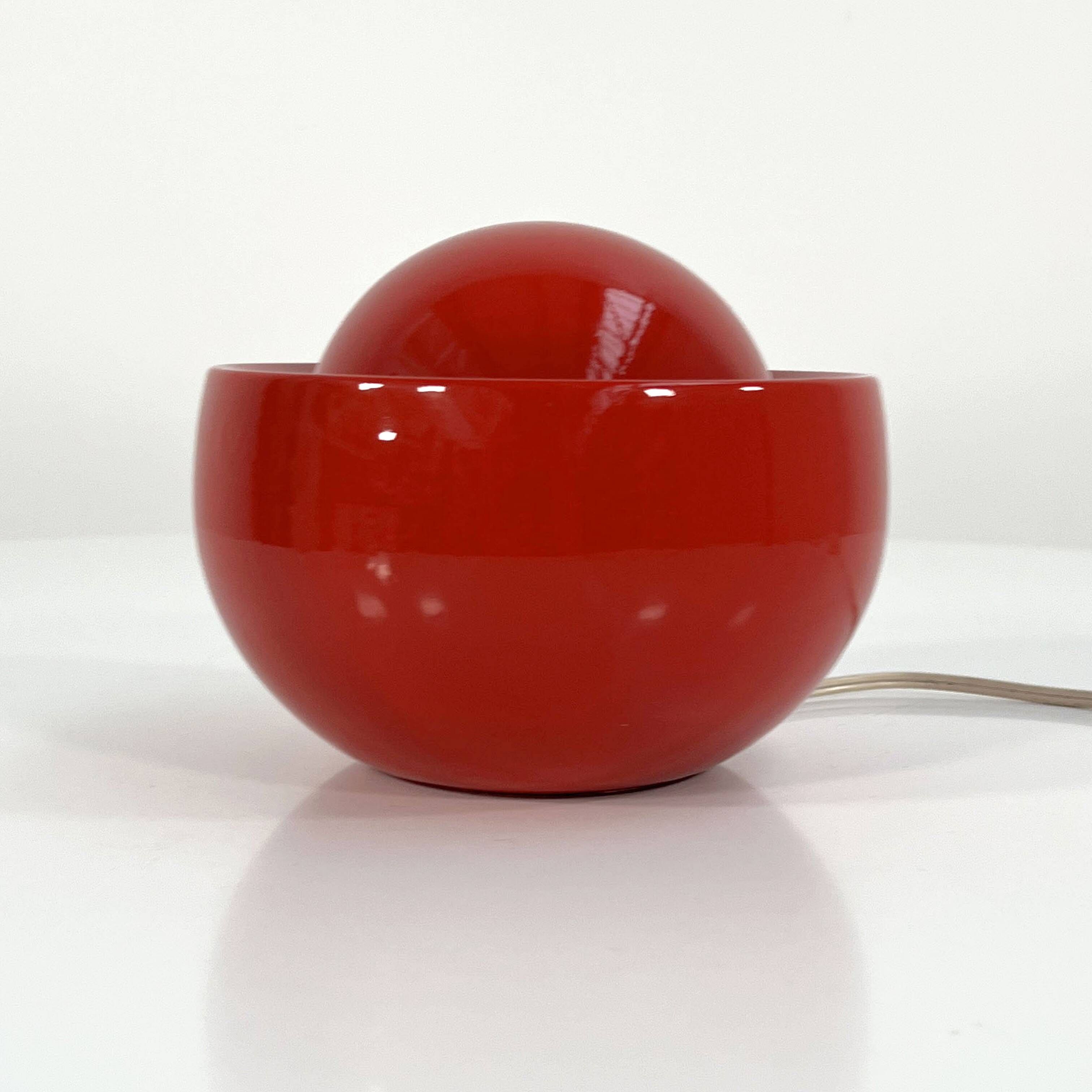 Lampe de table italienne rouge en céramique, 1970