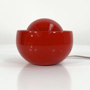 Red Italian ceramic table lamp, 1970