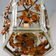 Suspension en verre en forme de fleur, années 1950-60