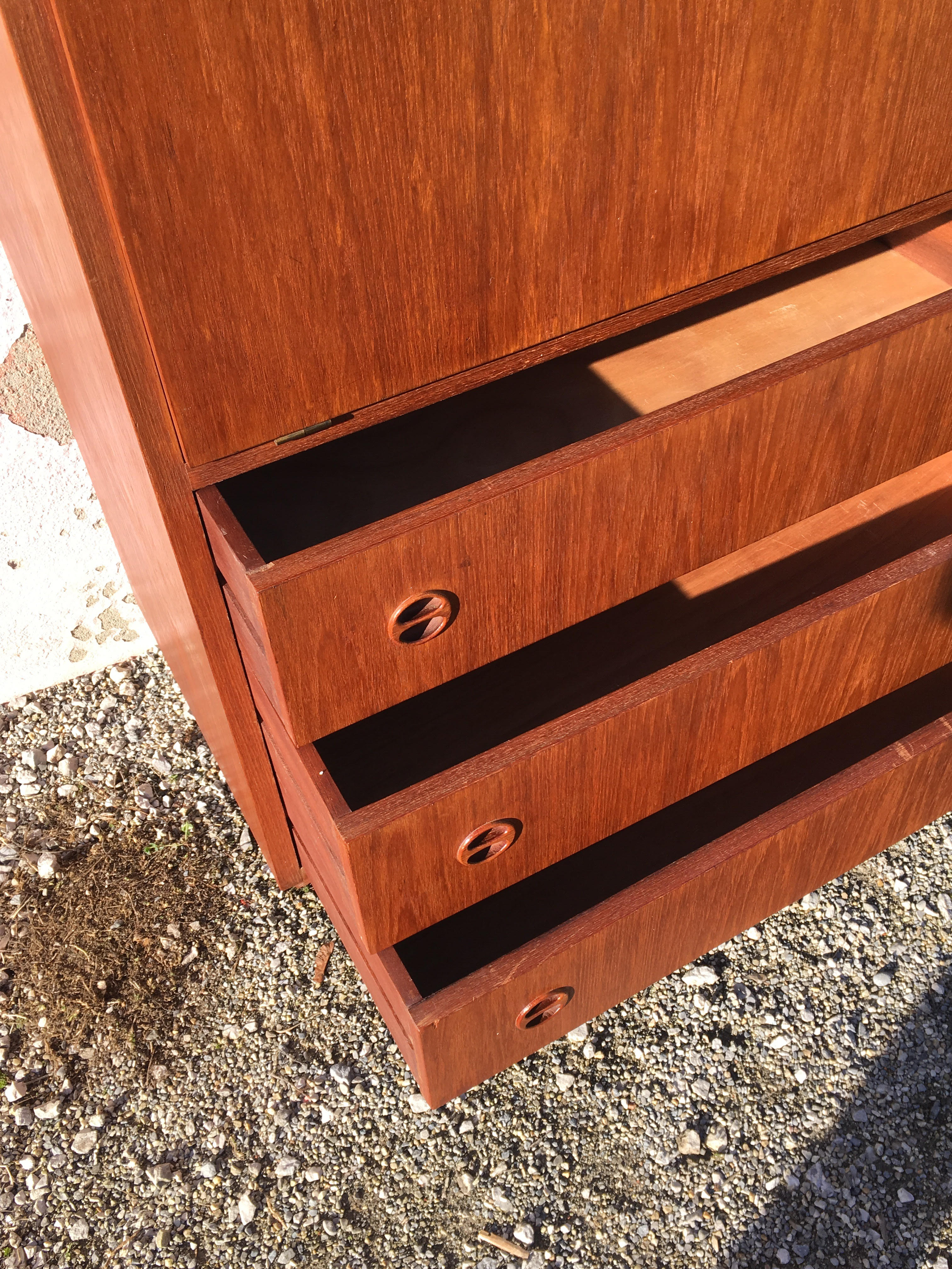 Secretary vintage foot compass veneer wood