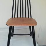 Scandinavian wood and black chair