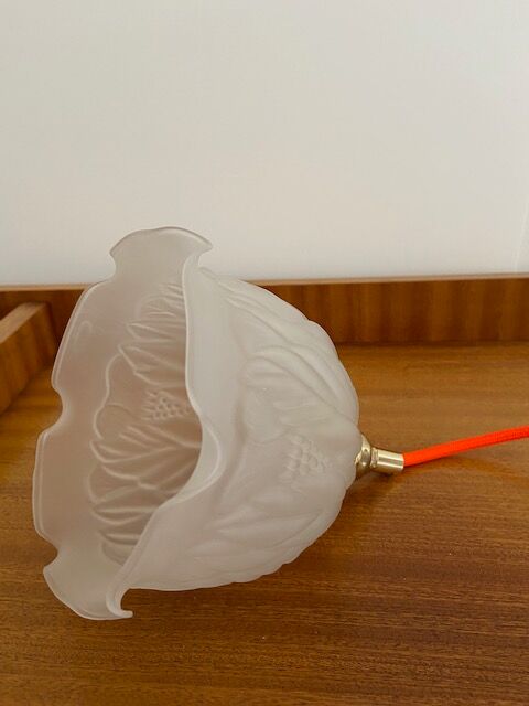 Art Deco pendant lamp in frosted glass