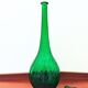 Italian carafe Empoli in iridescent green with diamond pattern.