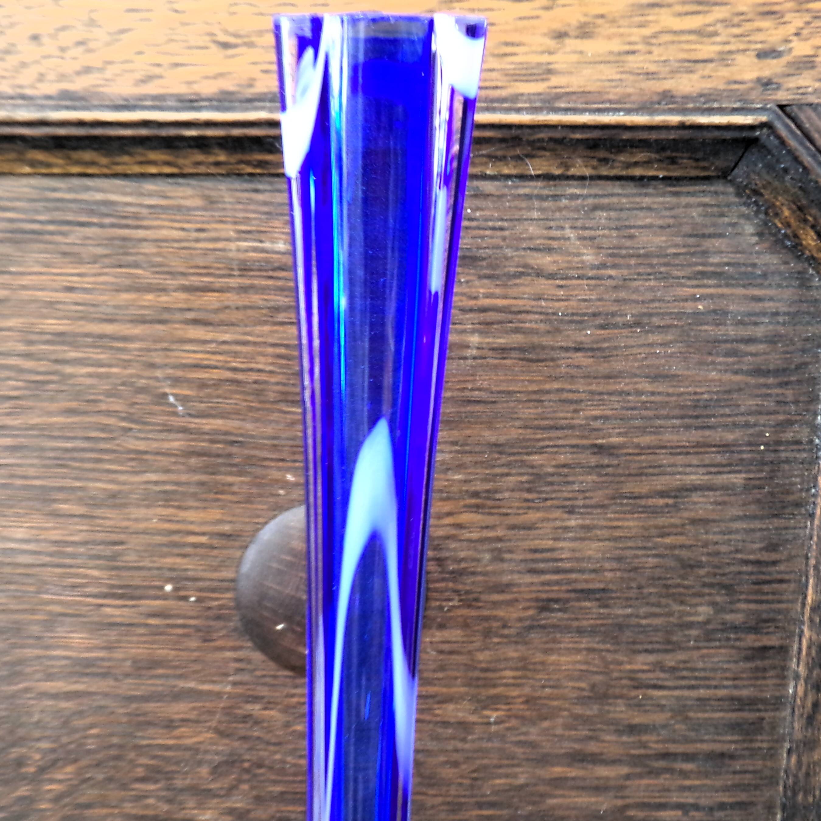 Vase soliflore Murano bleu