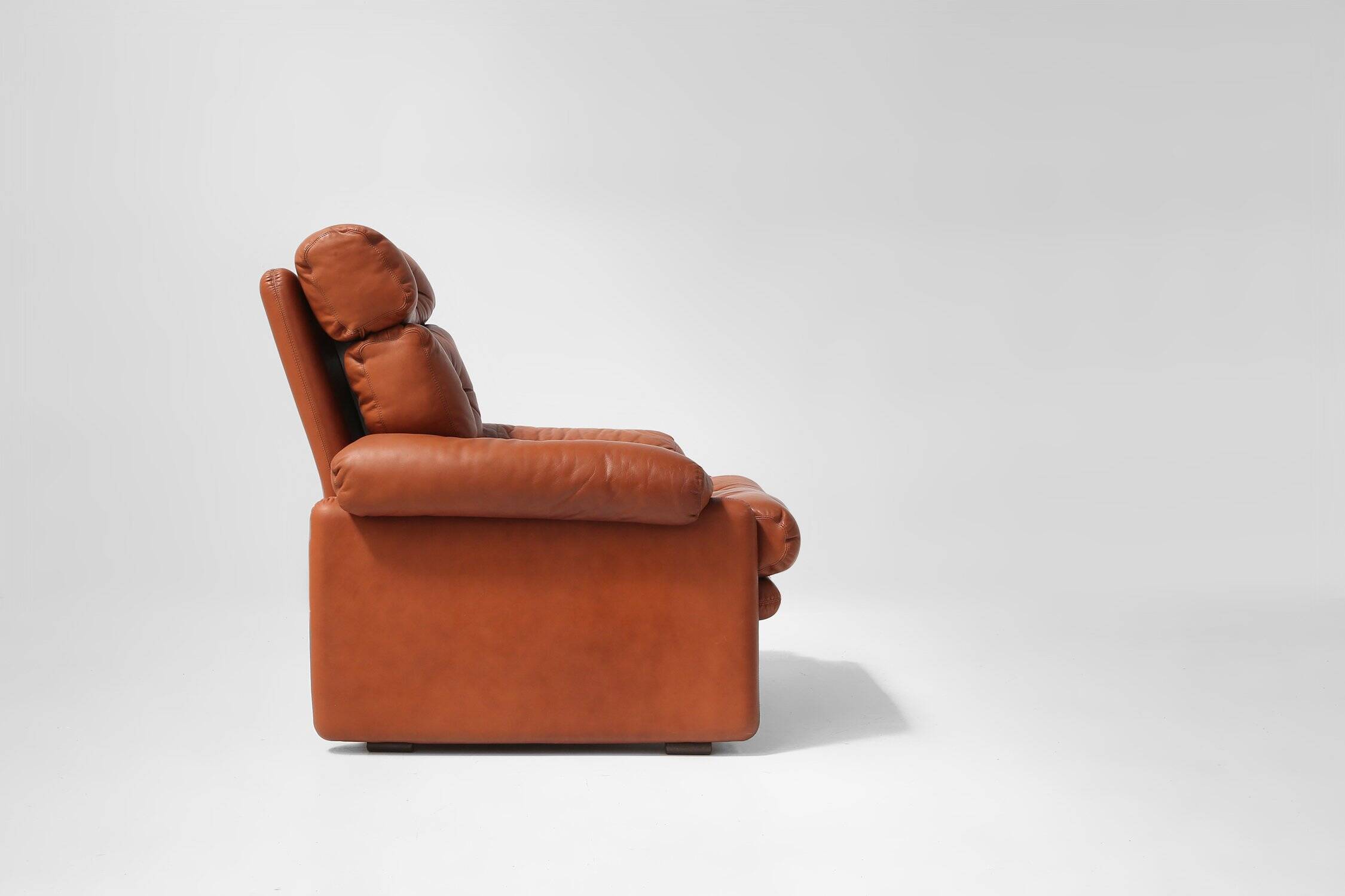 Brown Leather Armchair Coronado by Tobia Scarpa for B&b Italia, Italy, 1960