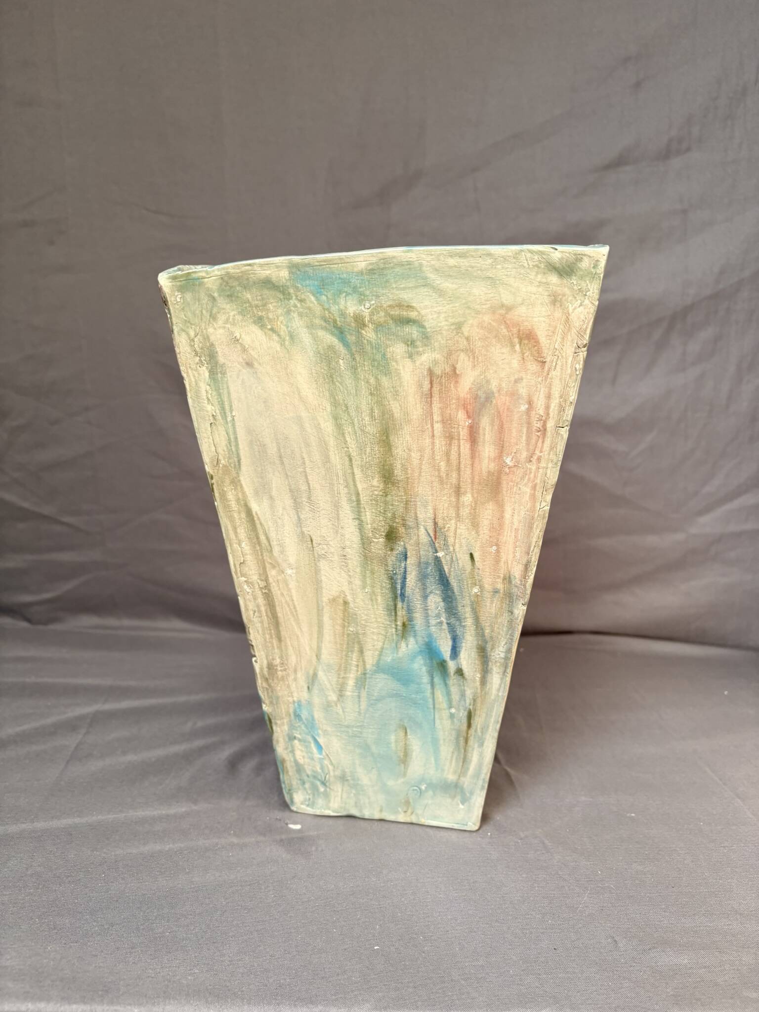 Vintage Brutalist Vase Signed Modern Contemporary Ceramics 70 Signed LB