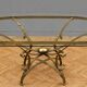 Grande table a manger / table design 1970 en métal doré et verre – XXe