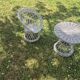 Ensemble vintage salon fauteuil et table enfant en rotin blanc